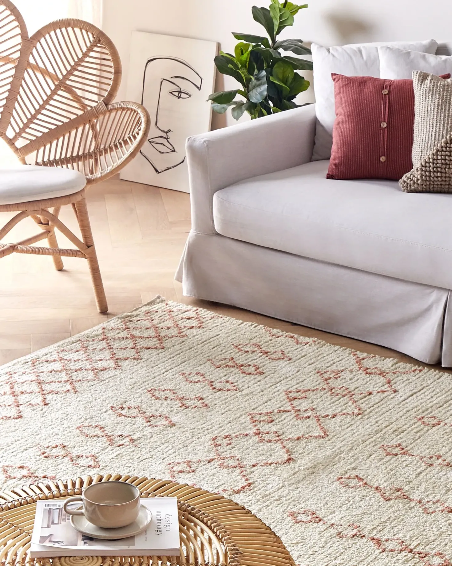 Gulvtæppe BUXAR Beige 160 x 230 cm Bomuld