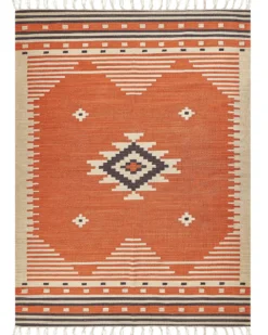 Gulvtæppe GAVAR Orange 160 x 230 cm Bomuld Kelim