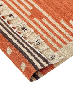 Gulvtæppe GAVAR Orange 160 x 230 cm Bomuld Kelim