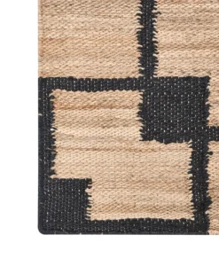 Gulvtæppe GONDIA Sort/beige 160 x 230 cm Jute