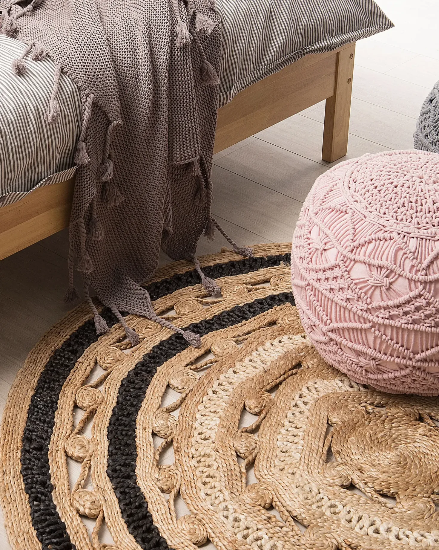 Gulvtæppe GOYNE Beige ø 140 cm Jute