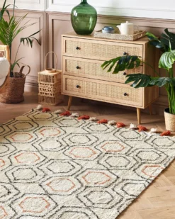 Gulvtæppe HAJIPUR Beige 160 x 230 cm Bomuld