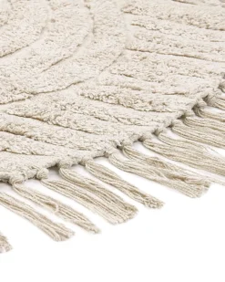 Gulvtæppe HALFETI Lys Beige ø 140 cm Bomuld