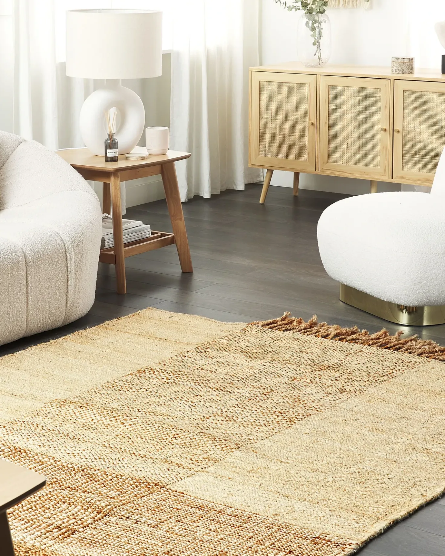 Gulvtæppe HAMZALAR Beige 160 x 230 cm Jute