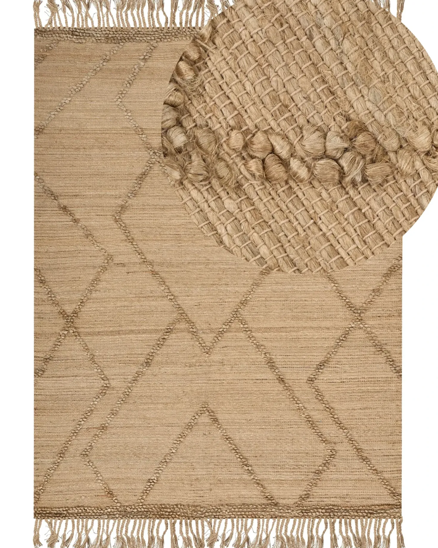Gulvtæppe HANDERE Beige 200 x 300 cm Jute