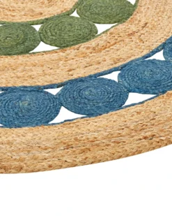 Gulvtæppe HOVIT Grøn Blå ø 140 cm Jute