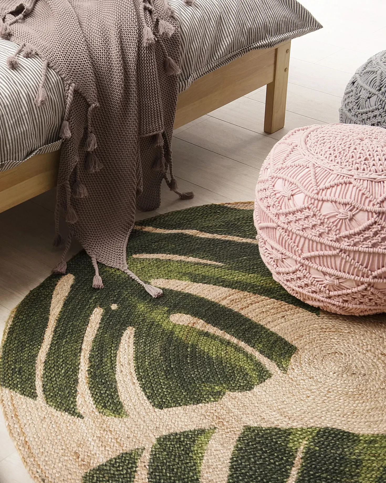 Gulvtæppe INCIK Beige ø 140 cm Jute