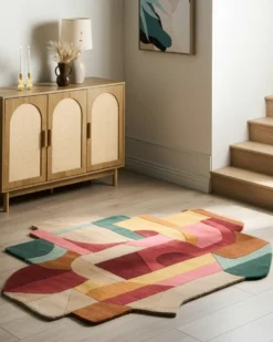 Gulvtæppe INDORE Multifarvet 160 x 230 cm Uld