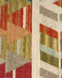 Gulvtæppe KAGHSI Multifarvet 140 x 200 cm Uld Kelim