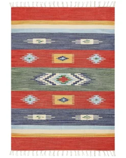 Gulvtæppe KAMARIS Multifarvet 140 x 200 cm Bomuld Kelim