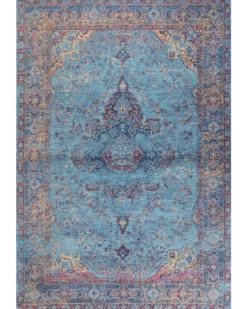 Gulvtæppe KANSU Blå 160 x 230 cm Bomuld