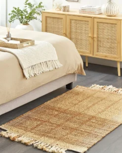 Gulvtæppe KARKIN Beige 80 x 150 cm Jute