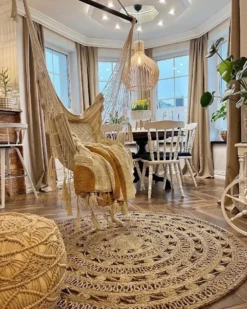 Gulvtæppe KERER Beige ø 140 cm Jute