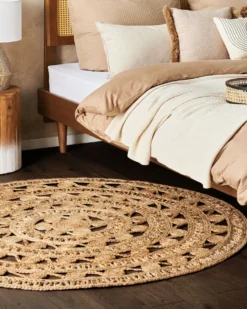Gulvtæppe KERER Beige ø 140 cm Jute