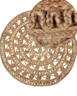 Gulvtæppe KERER Beige ø 140 cm Jute