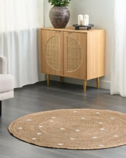 Gulvtæppe KHARRA Beige ø 140 cm Jute