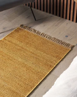 Gulvtæppe LUNIA Sennepsgul 80 x 150 cm Jute