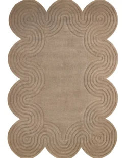 Gulvtæppe MALVAN Brungrå 160 x 230 cm Uld