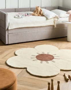 Gulvtæppe MANALI Beige ø 140 cm Uld