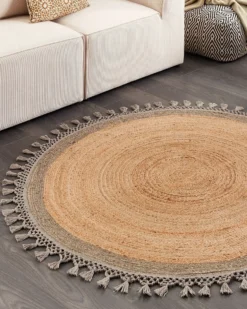 Gulvtæppe MARTS Grå ø 140 cm Jute