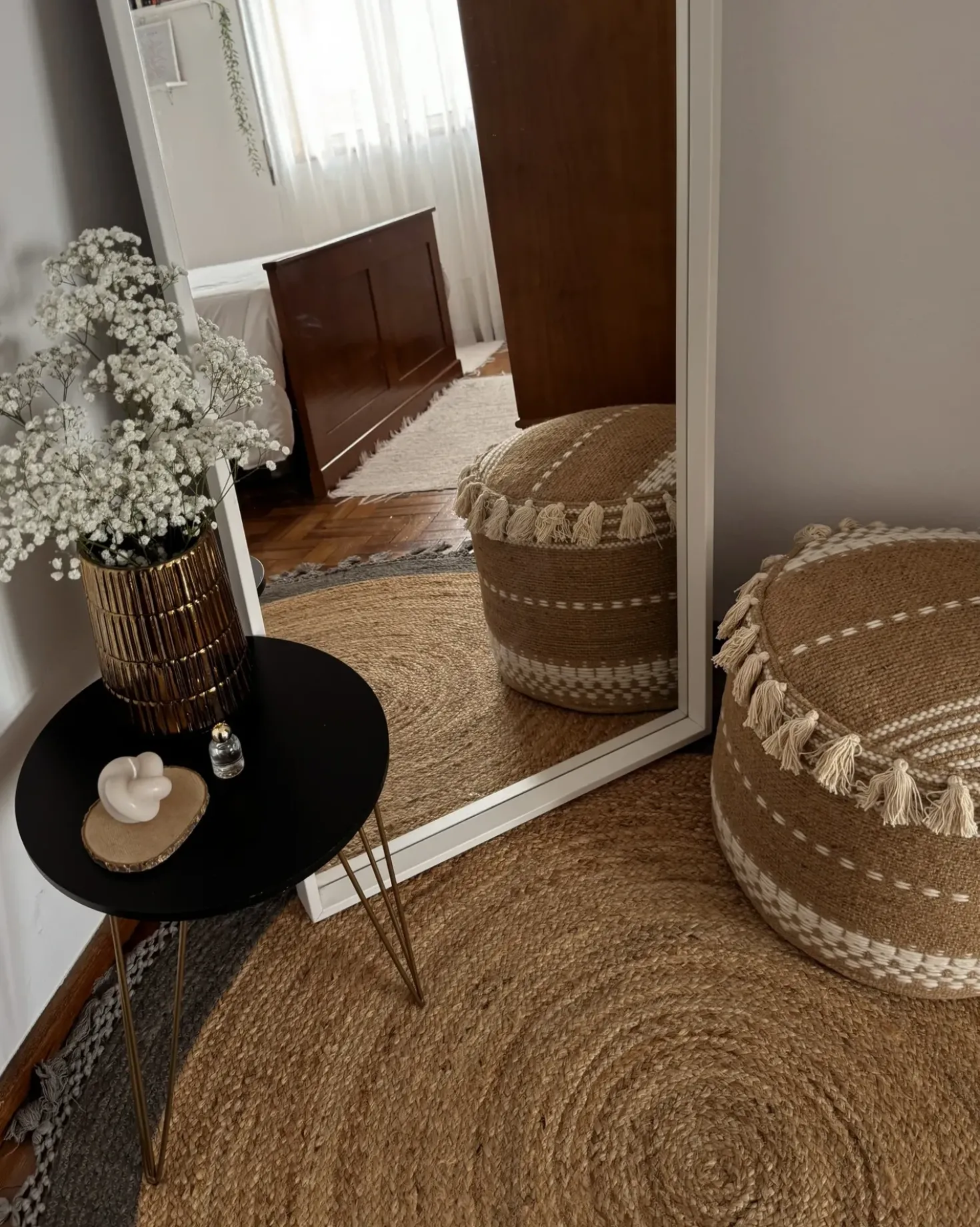 Gulvtæppe MARTS Grå ø 140 cm Jute