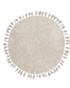Gulvtæppe MITSOBI Beige ø 120 cm Bomuld