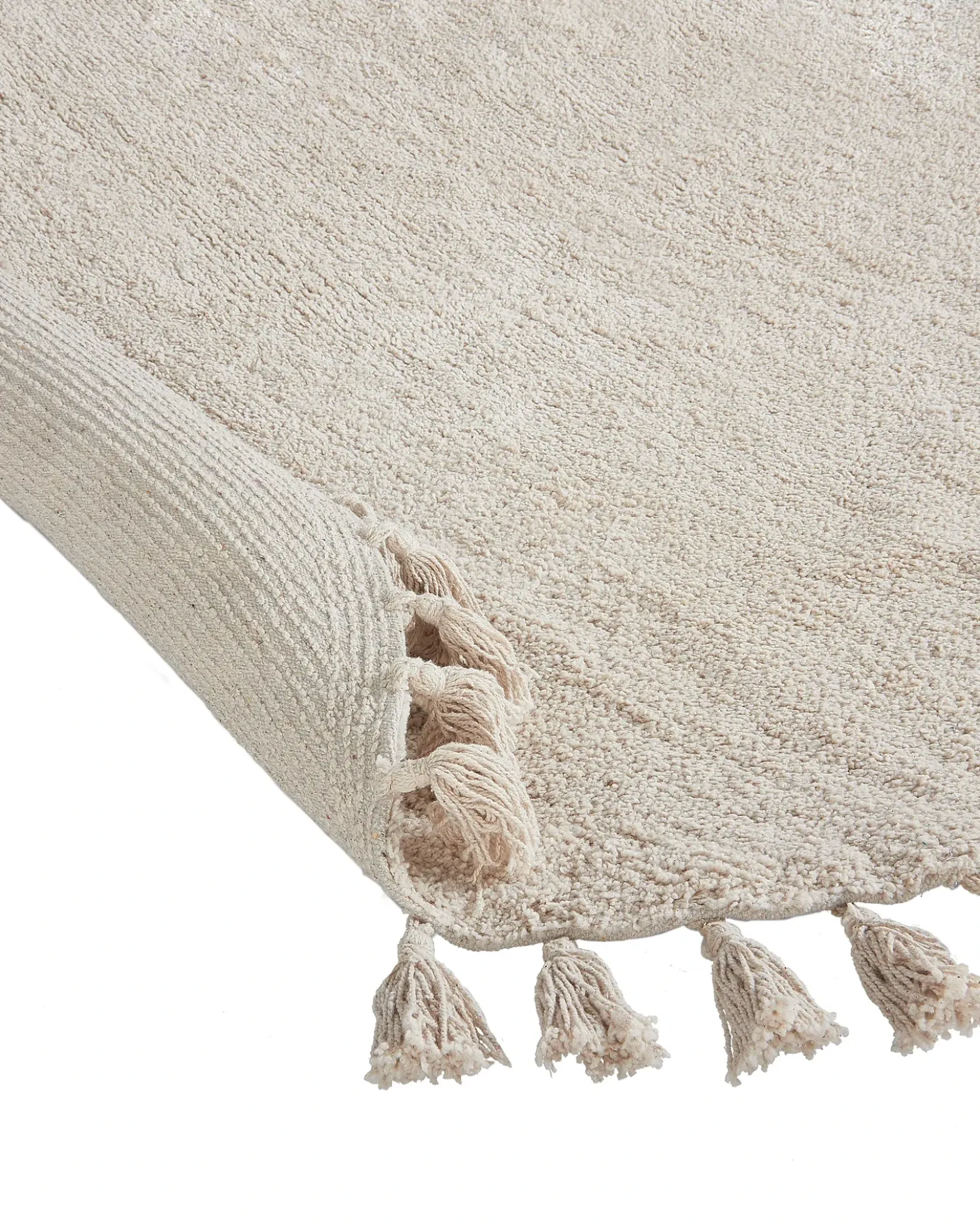 Gulvtæppe MITSOBI Beige ø 120 cm Bomuld