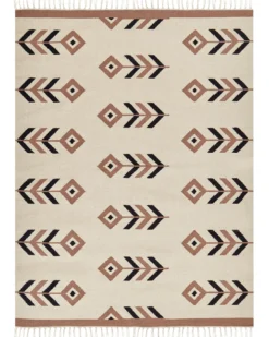 Gulvtæppe NIAVAN Beige 160 x 230 cm Bomuld Kelim