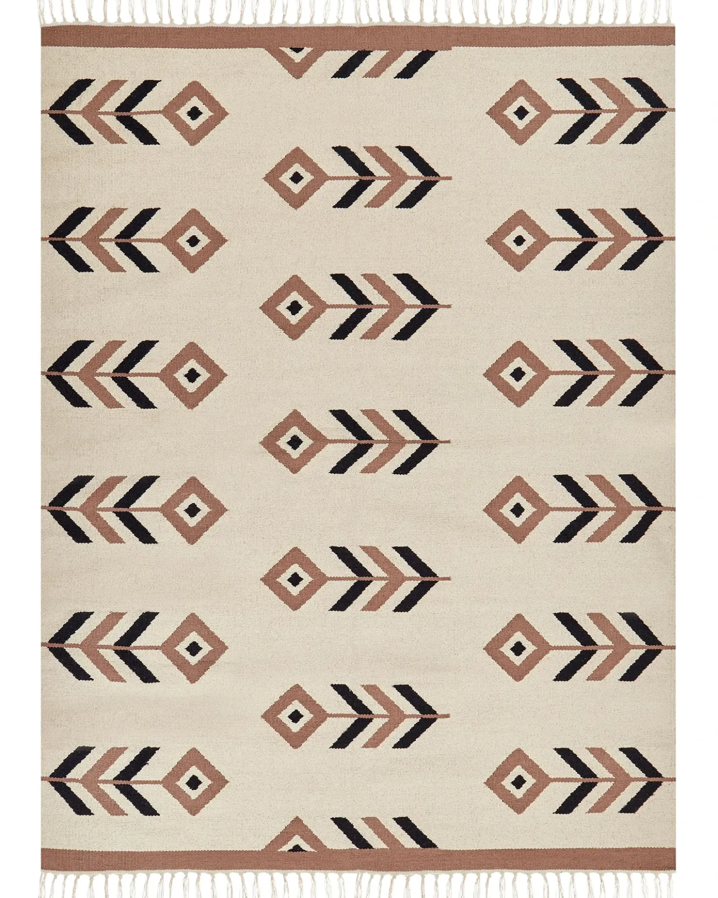 Gulvtæppe NIAVAN Beige 160 x 230 cm Bomuld Kelim