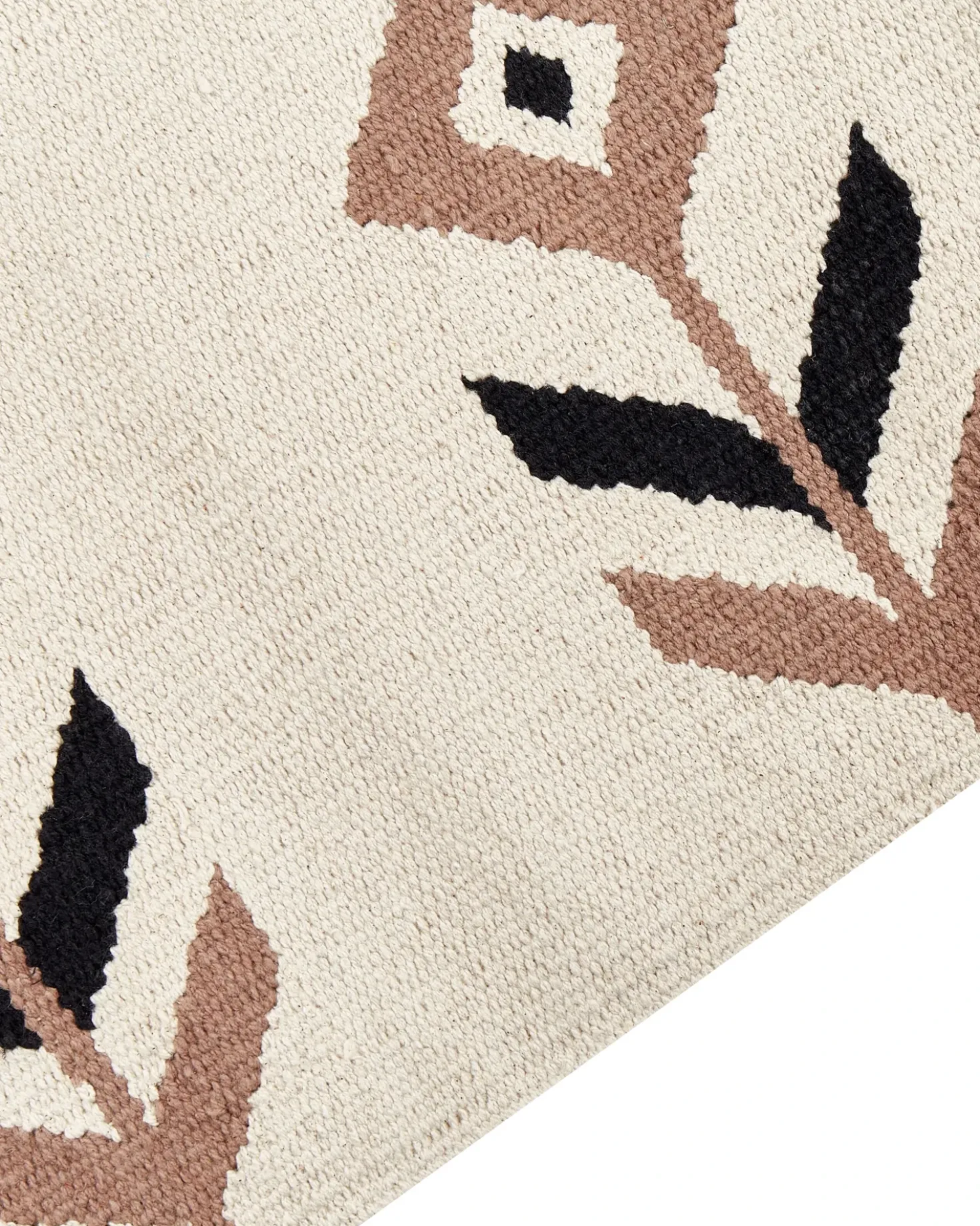 Gulvtæppe NIAVAN Beige 160 x 230 cm Bomuld Kelim