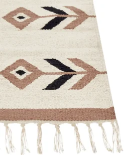 Gulvtæppe NIAVAN Beige 160 x 230 cm Bomuld Kelim
