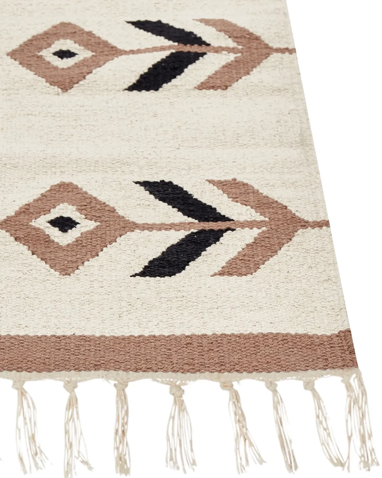 Gulvtæppe NIAVAN Beige 160 x 230 cm Bomuld Kelim