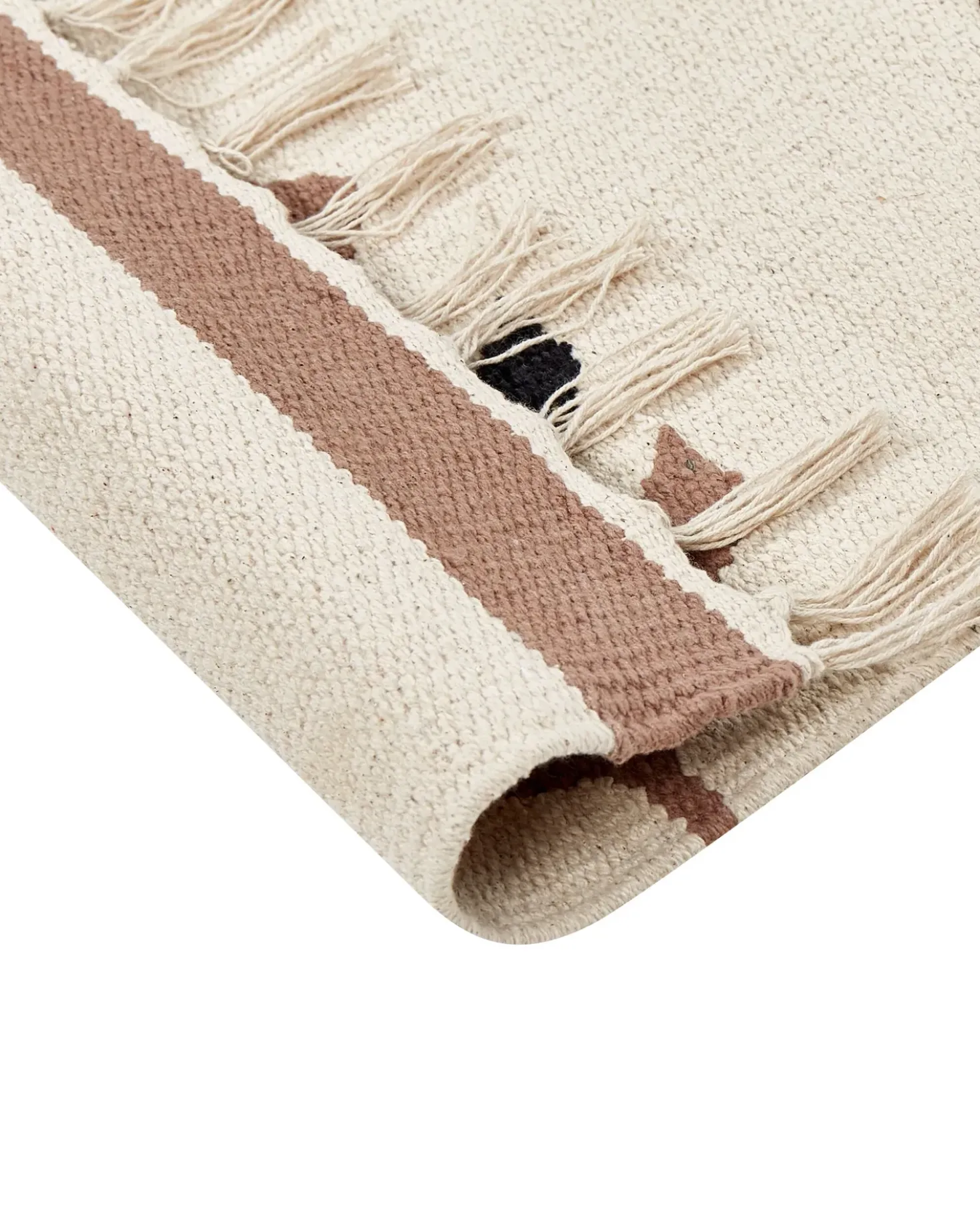 Gulvtæppe NIAVAN Beige 160 x 230 cm Bomuld Kelim