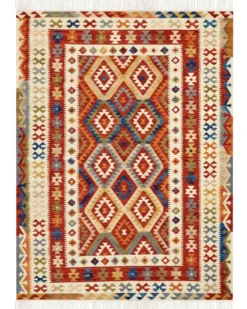 Gulvtæppe OSHAKAN Multifarvet 160 x 230 cm Uld Kelim