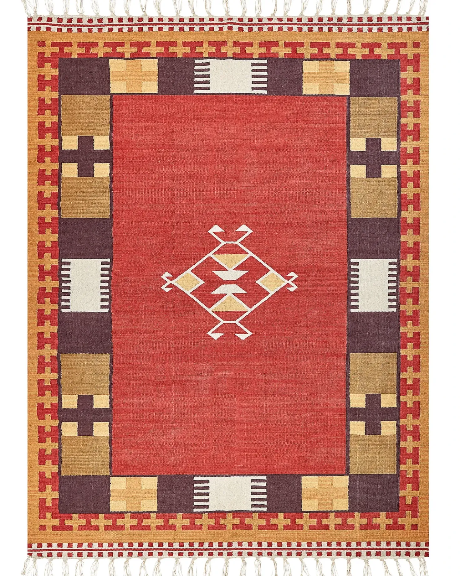Gulvtæppe PARAKAR Multifarvet 160 x 230 cm Bomuld Kelim