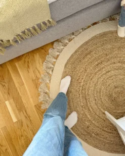 Gulvtæppe SAMSUN Beige ø 120 cm Jute