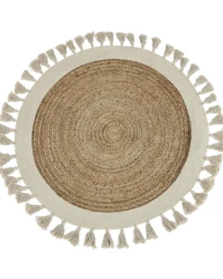Gulvtæppe SAMSUN Beige ø 120 cm Jute