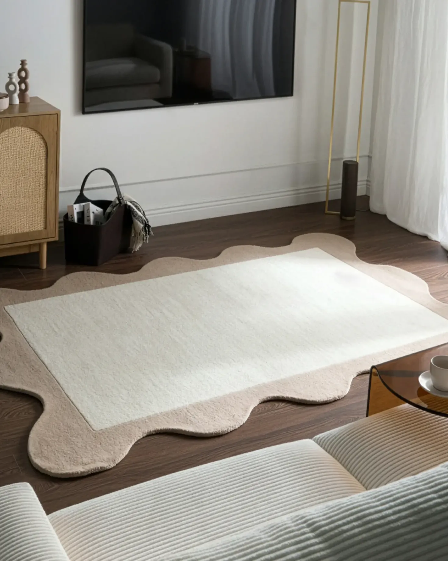 Gulvtæppe SANGHAR Beige 160 x 230 cm Uld