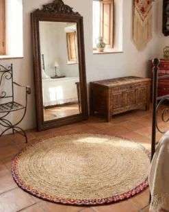 Gulvtæppe SATARA Multifarvet ø 120 cm Jute