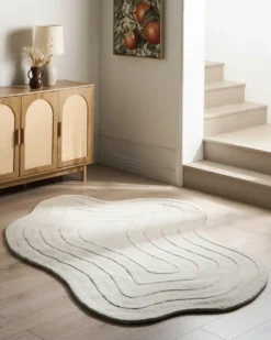 Gulvtæppe SATNA Beige 160 x 230 cm Uld