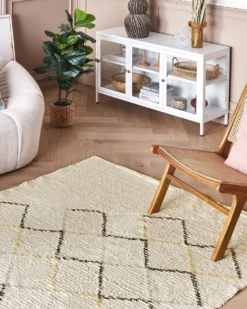 Gulvtæppe TEZPUR Beige 160 x 230 cm Bomuld