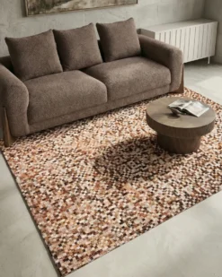 Gulvtæppe TORUL Brun 140 x 200 cm Ægte læder