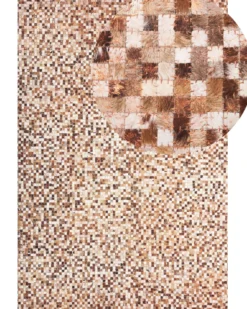 Gulvtæppe TORUL Brun 140 x 200 cm Ægte læder