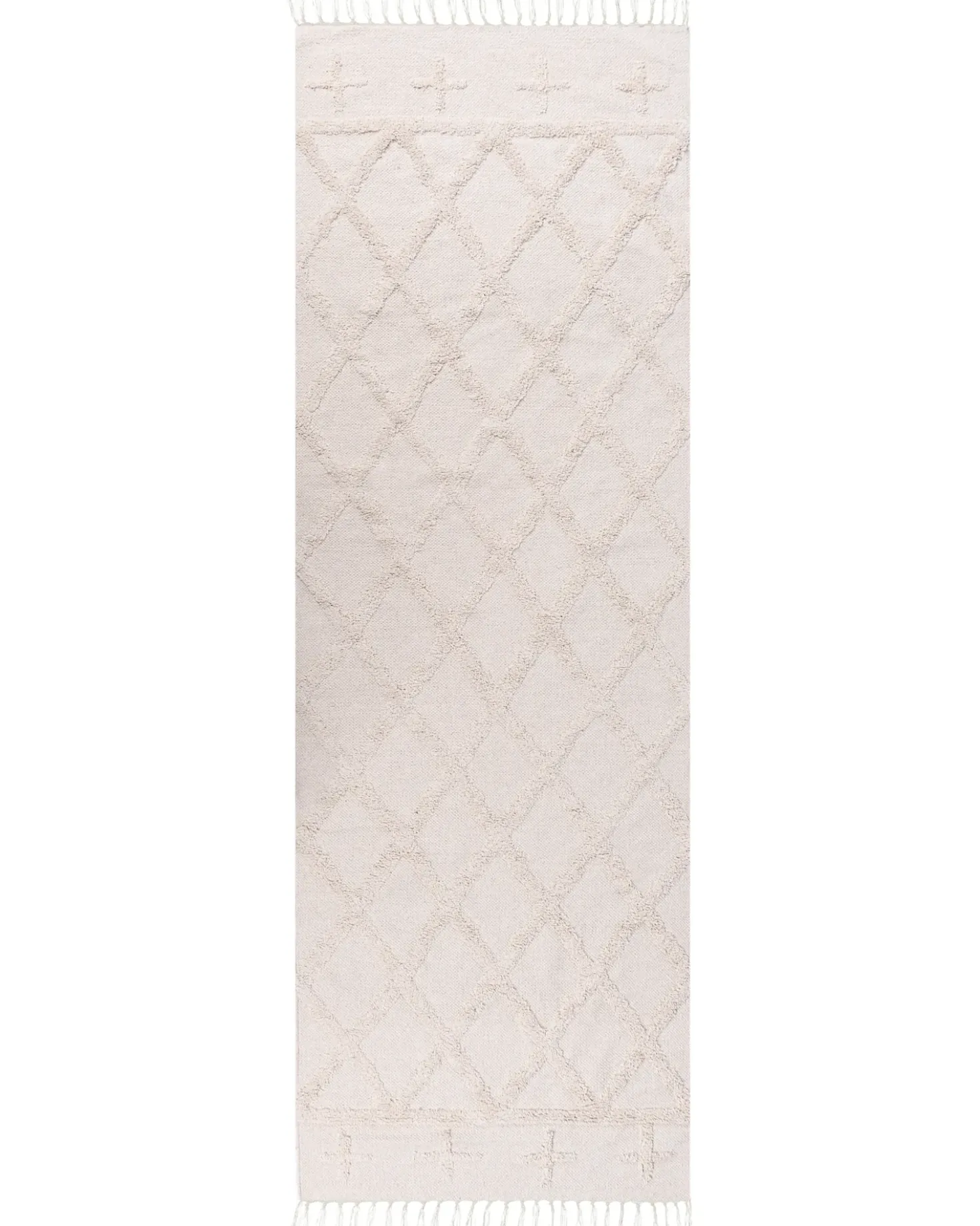 Gulvtæppe TOZLU Beige 80 x 230 cm Bomuld
