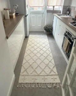 Gulvtæppe TOZLU Beige 80 x 230 cm Bomuld