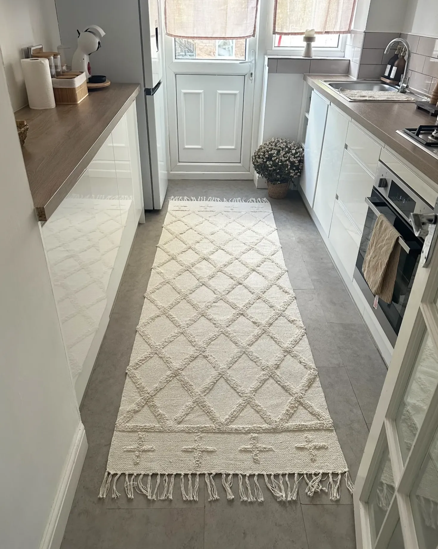 Gulvtæppe TOZLU Beige 80 x 230 cm Bomuld