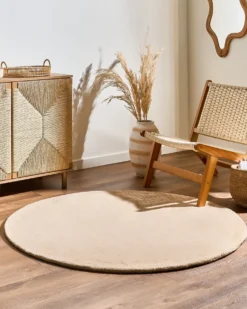 Gulvtæppe VASCO Beige ø 140 cm Uld