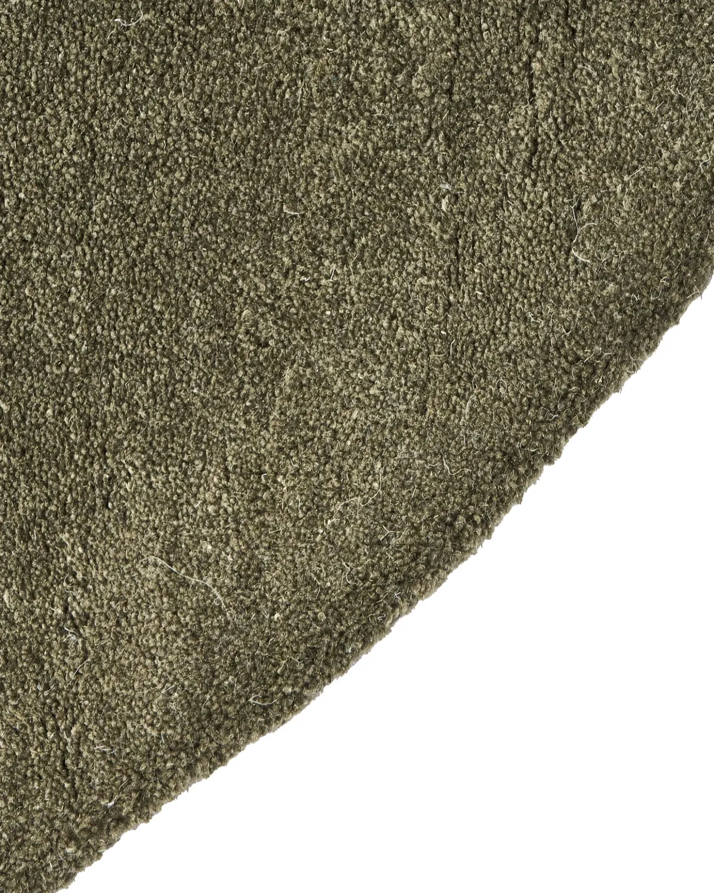 Gulvtæppe VASCO Olivengrøn ø 140 cm Uld