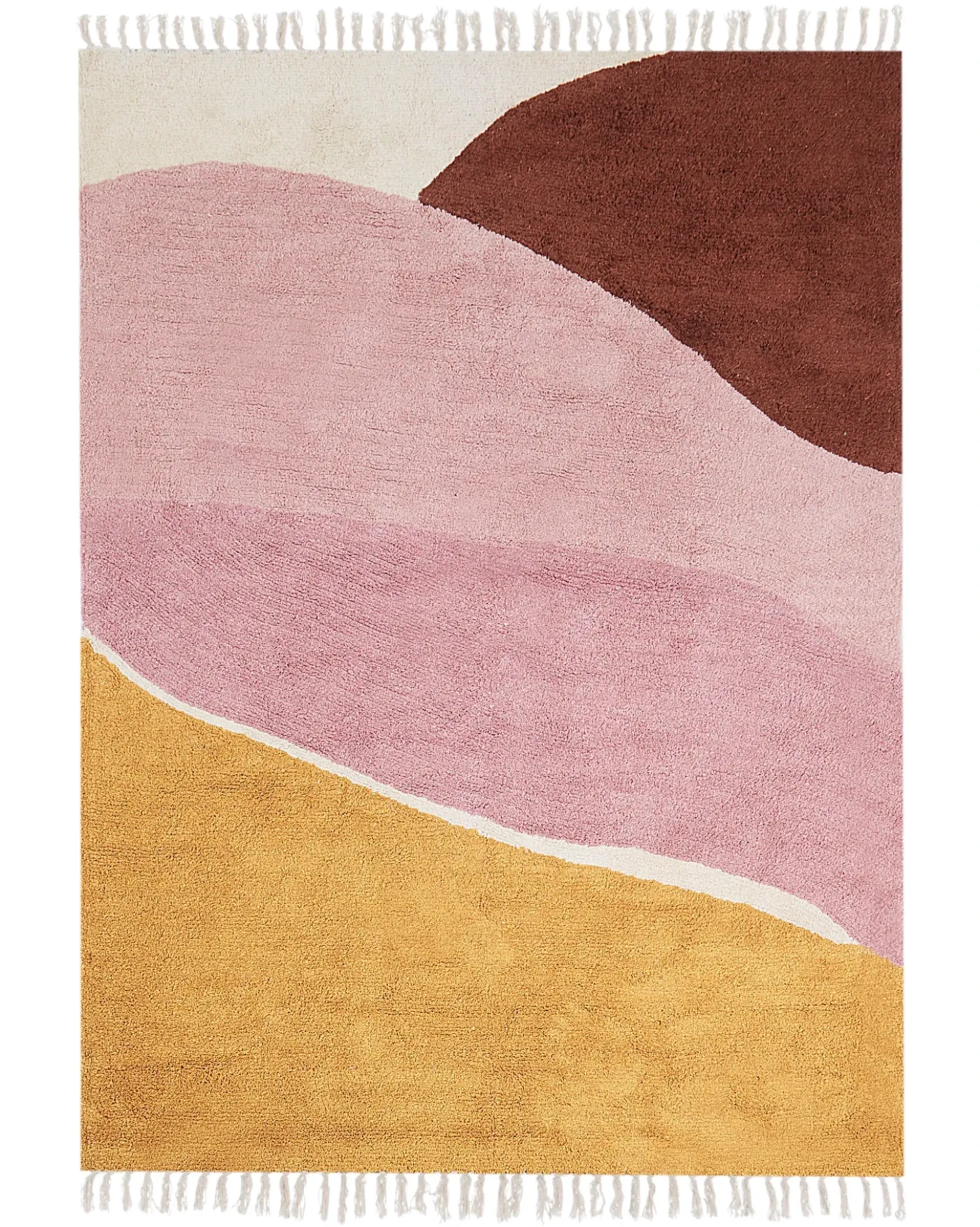 Gulvtæppe XINALI Lyserød 140 x 200 cm Bomuld