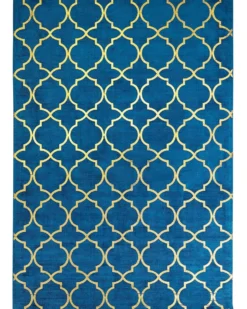 Gulvtæppe YELKI Blå 160 x 230 cm Viskose